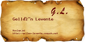 Gellén Levente névjegykártya